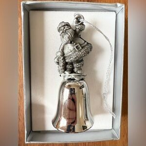 Wallace Silversmiths Christmas Bell Santa Limited Edition Ornament W/ Box